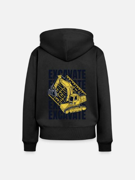 Excavate Raupenbagger Bagger Seilbagger - Frauen Premium Bio Zip Hoodie - Schwarz