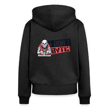 Je n’octets pas Ingénieur logiciel Développeur Codeur - Sweat à capuche zippé Premium bio Femme - noir - Dos - Julia (174cm)