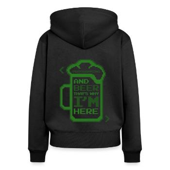 Programming And Beer That's Why I'm Here Coder - Frauen Premium Bio Zip Hoodie - Schwarz - Hinten - Julia (174cm)