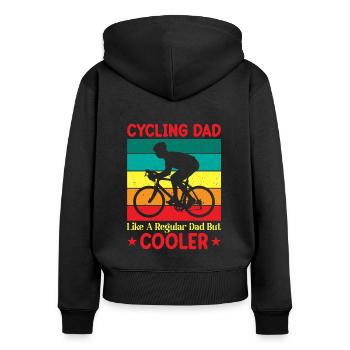 Sportliches Retro-Fahrrad: Cooler Spruch für Väter - Frauen Premium Bio Zip Hoodie - Schwarz - Hinten - Julia (174cm)