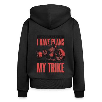 I Have Plans With My Trike Dreirad Motorrad - Frauen Premium Bio Zip Hoodie - Schwarz - Hinten - Julia (174cm)