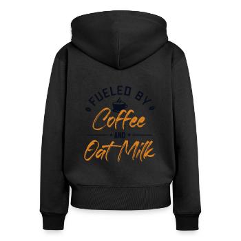 Fueled by Coffee and Oat Milk Vegan Vegans - Women's Premium Organic Zip Hoodie - black - Back - Julia (174cm)