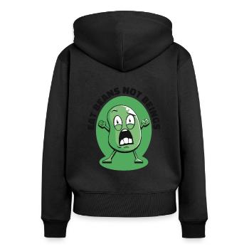Mangez des haricots pas des êtres végétaliens végétaliens végétaliens à base de plantes - Sweat à capuche zippé Premium bio Femme - noir - Dos - Julia (174cm)