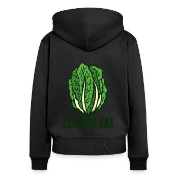 Lettuce Eat Vegan Vegans Plant-Based Vegetarian - Women's Premium Organic Zip Hoodie - black - Back - Julia (174cm)