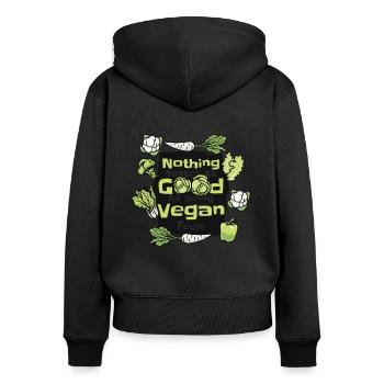 Rien n’a aussi bon goût qu’être végétalien se sent végétalien - Sweat à capuche zippé Premium bio Femme - noir - Dos - Julia (174cm)