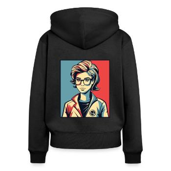 Steminist Portriat STEM Scientist Empowering - Women's Premium Organic Zip Hoodie - black - Back - Julia (174cm)