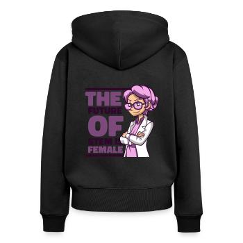 The Future Of STEM Is Female Empowering Women - Women's Premium Organic Zip Hoodie - black - Back - Julia (174cm)
