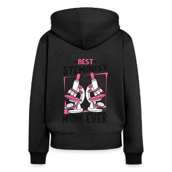 Best Steminist Mom Ever Scientist Empowering - Women's Premium Organic Zip Hoodie - black - Back - Julia (174cm)