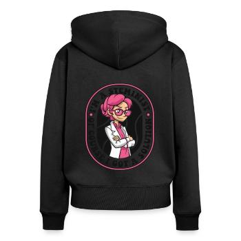 Natürlich habe ich eine Lösung Scientist MINT - Frauen Premium Bio Zip Hoodie - Schwarz - Hinten - Julia (174cm)