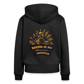 La pâtisserie est ma méditation confiseur Hobby Baker - Sweat à capuche zippé Premium bio Femme - noir - Dos - Julia (174cm)