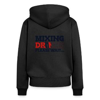 Mixing Drinks Please Wait Barmann Bartender - Frauen Premium Bio Zip Hoodie - Schwarz - Hinten - Julia (174cm)