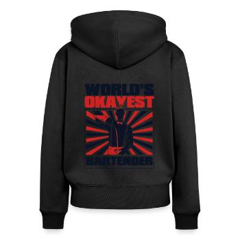 World's Okayest Bartender Mixologist Barmann - Frauen Premium Bio Zip Hoodie - Schwarz - Hinten - Julia (174cm)