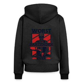 Worst Bartender Ever Mixologist Barman Bartender - Women's Premium Organic Zip Hoodie - black - Back - Julia (174cm)