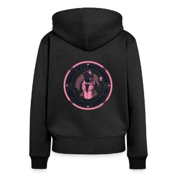Super Sexy Barman Secouant les choses Barman - Sweat à capuche zippé Premium bio Femme - noir - Dos - Julia (174cm)