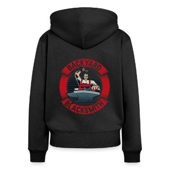 Backyard Blacksmith Blacksmith Forging - Women's Premium Organic Zip Hoodie - black - Back - Julia (174cm)