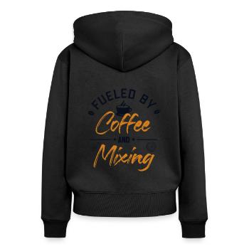 Fueled by Coffee and Mixing Bartender Mixologist - Frauen Premium Bio Zip Hoodie - Schwarz - Hinten - Julia (174cm)