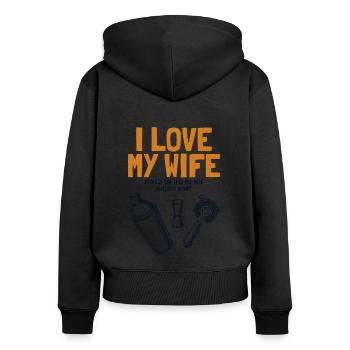 J’aime ma femme Barman Barman Mixologiste - Sweat à capuche zippé Premium bio Femme - noir - Dos - Julia (174cm)
