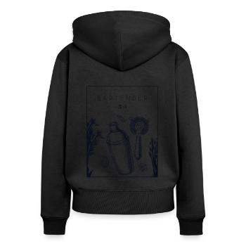 Bartender Chinese Hanzi Barman Bartender Barmaid - Women's Premium Organic Zip Hoodie - black - Back - Julia (174cm)