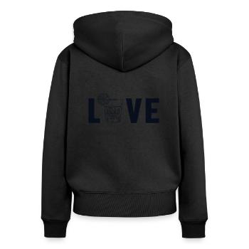 Love Mixologist Barmann Bartender Bardame - Frauen Premium Bio Zip Hoodie - Schwarz - Hinten - Julia (174cm)
