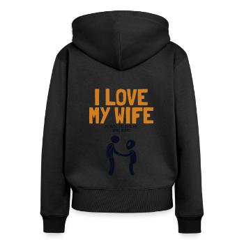 J’aime ma femme chasser les extraterrestres Ufo Conspiracy Alien - Sweat à capuche zippé Premium bio Femme - noir - Dos - Julia (174cm)