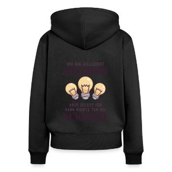 Nichts tun bei Dummheit Elektroniker Elektriker - Frauen Premium Bio Zip Hoodie - Schwarz - Hinten - Julia (174cm)