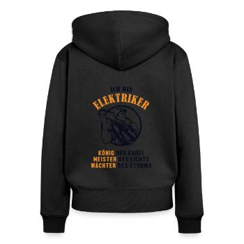Ich bin Elektriker Elektrotechniker Elektroniker - Frauen Premium Bio Zip Hoodie - Schwarz - Hinten - Julia (174cm)