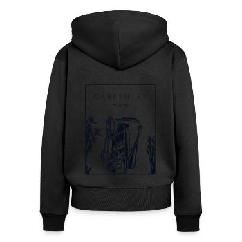 Carpenter Chinese Hanzi Schreiner Holzmechaniker - Frauen Premium Bio Zip Hoodie - Schwarz - Hinten - Julia (174cm)