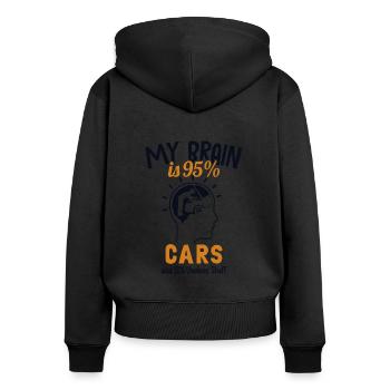 My Brain is 95% Cars Autoschrauber Meister Kfz - Women's Premium Organic Zip Hoodie - black - Back - Julia (174cm)