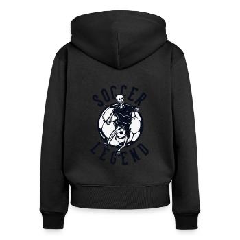 Soccer Legend Fußballspieler Fußballprofi - Frauen Premium Bio Zip Hoodie - Schwarz - Hinten - Julia (174cm)