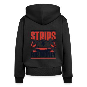 Strips For Money Electrical Engineer Electronics Technician - Women's Premium Organic Zip Hoodie - black - Back - Julia (174cm)