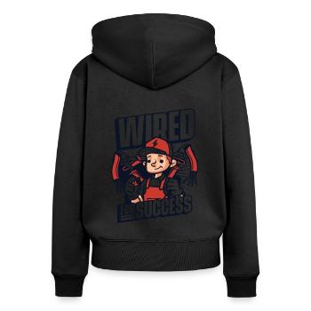 Wired For Success Electronics Technician Electrical Engineer - Women's Premium Organic Zip Hoodie - black - Back - Julia (174cm)