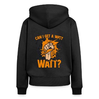 Puis-je obtenir un Watt Watt Ingénieur électricien Électricien - Sweat à capuche zippé Premium bio Femme - noir - Dos - Julia (174cm)