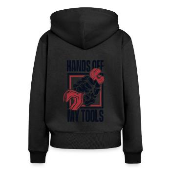 Hands Off My Tools Autoschrauber Meister Kfz - Frauen Premium Bio Zip Hoodie - Schwarz - Hinten - Julia (174cm)