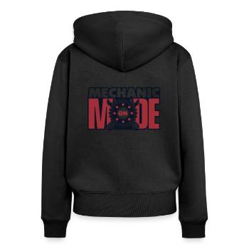 Mode Mécanique Sur Mécanicien Automobile Mécanicien Automobile - Sweat à capuche zippé Premium bio Femme - noir - Dos - Julia (174cm)