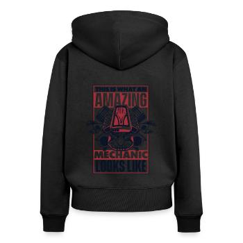 This Is What An Amazing Mechanics Looks Like Kfz - Women's Premium Organic Zip Hoodie - black - Back - Julia (174cm)