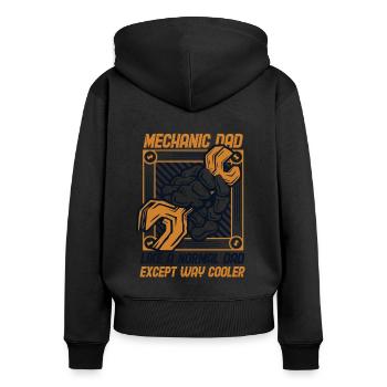 Mechanic Dad Way Cool Car Mechanic Master Car - Women's Premium Organic Zip Hoodie - black - Back - Julia (174cm)