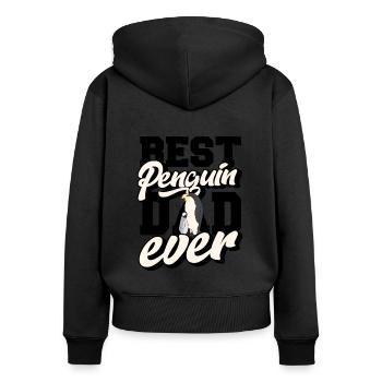 Best Penguin Dad Ever Königspinguin Kaiserpinguin - Frauen Premium Bio Zip Hoodie - Schwarz - Hinten - Julia (174cm)