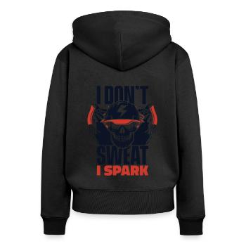 I Don't Sweat I Spark Electrician - Women's Premium Organic Zip Hoodie - black - Back - Julia (174cm)