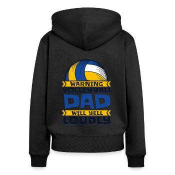 Warning Volleyball Dad Will Yell Loudly Volleyball - Frauen Premium Bio Zip Hoodie - Schwarz - Hinten - Julia (174cm)