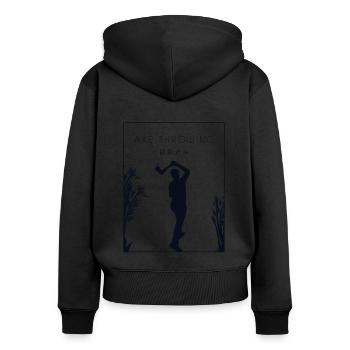 Axtwerfen Chinesische Hanzi-Axt-Wurfspielaxt - Frauen Premium Bio Zip Hoodie - Schwarz - Hinten - Julia (174cm)