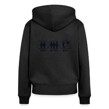Bon Meilleur Meilleur Lancer De Hache Jeu De Lancer De Hache - Sweat à capuche zippé Premium bio Femme - noir - Dos - Julia (174cm)