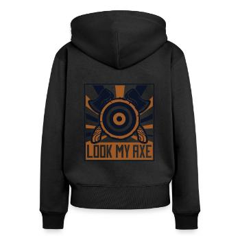 Look My Axe Axe Throwing Competition Game Axe - Women's Premium Organic Zip Hoodie - black - Back - Julia (174cm)