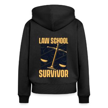 Überlebende der juristischen Fakultät Generalstaatsanwalt Rechtsabteilung - Frauen Premium Bio Zip Hoodie - Schwarz - Hinten - Julia (174cm)