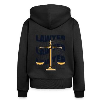 Avocat Conseiller juridique Procureur général Droit - Sweat à capuche zippé Premium bio Femme - noir - Dos - Julia (174cm)
