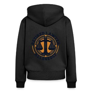 Avocat à la retraite prétendument conseiller juridique Droit - Sweat à capuche zippé Premium bio Femme - noir - Dos - Julia (174cm)