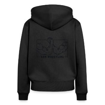 Michelangelo Creation of Adam Arm Wrestling Arm - Women's Premium Organic Zip Hoodie - black - Back - Julia (174cm)