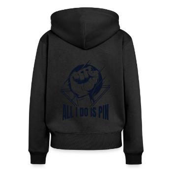 All I Do Is Pin Exercise Hand Wrestling Arm - Frauen Premium Bio Zip Hoodie - Schwarz - Hinten - Julia (174cm)