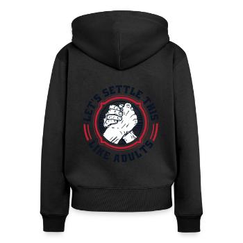 Let's Settle This Like Adults Exercise Trainer - Women's Premium Organic Zip Hoodie - black - Back - Julia (174cm)