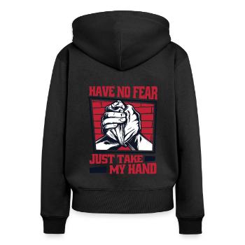 Have No Fear Just Take My Hand Techniques Arm - Frauen Premium Bio Zip Hoodie - Schwarz - Hinten - Julia (174cm)