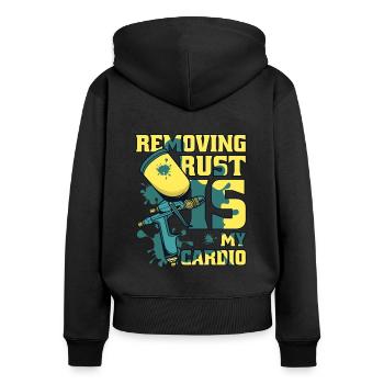 L’élimination de la rouille est mon véhicule cardio voiture de pulvérisation de voiture - Sweat à capuche zippé Premium bio Femme - noir - Dos - Julia (174cm)